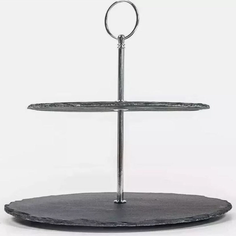 2 Tier Slate Cake Stand