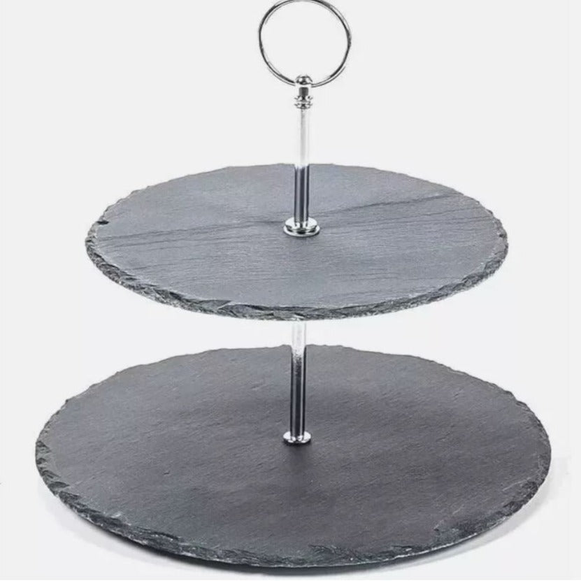 2 Tier Slate Cake Stand