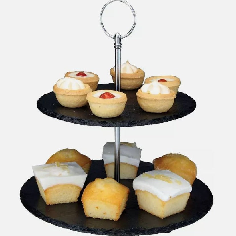 2 Tier Slate Cake Stand