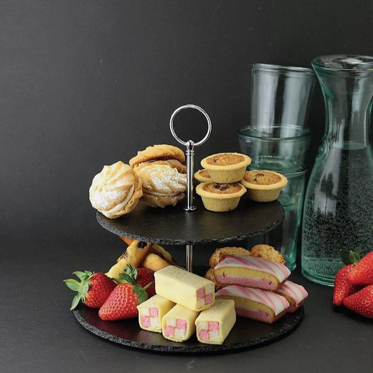 2 Tier Slate Cake Stand