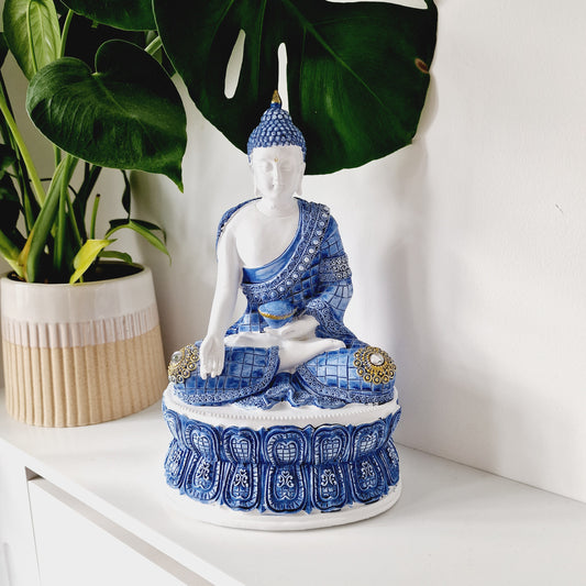 Denim Buddha Lotus Statue