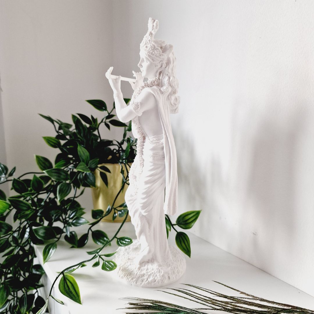 NEW White Lord Krishna Statue