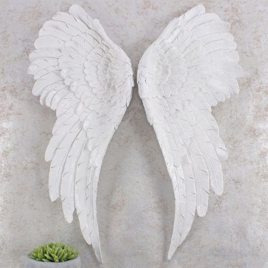 White Large Angel Wings Wall Mounted