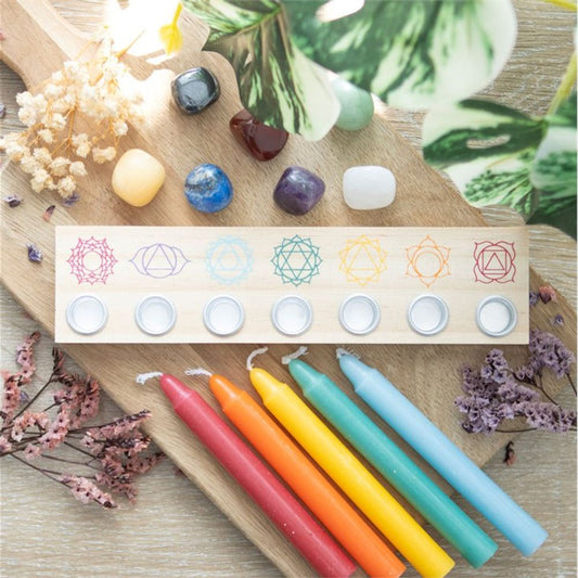 Chakra Wooden Energy Candle Holder