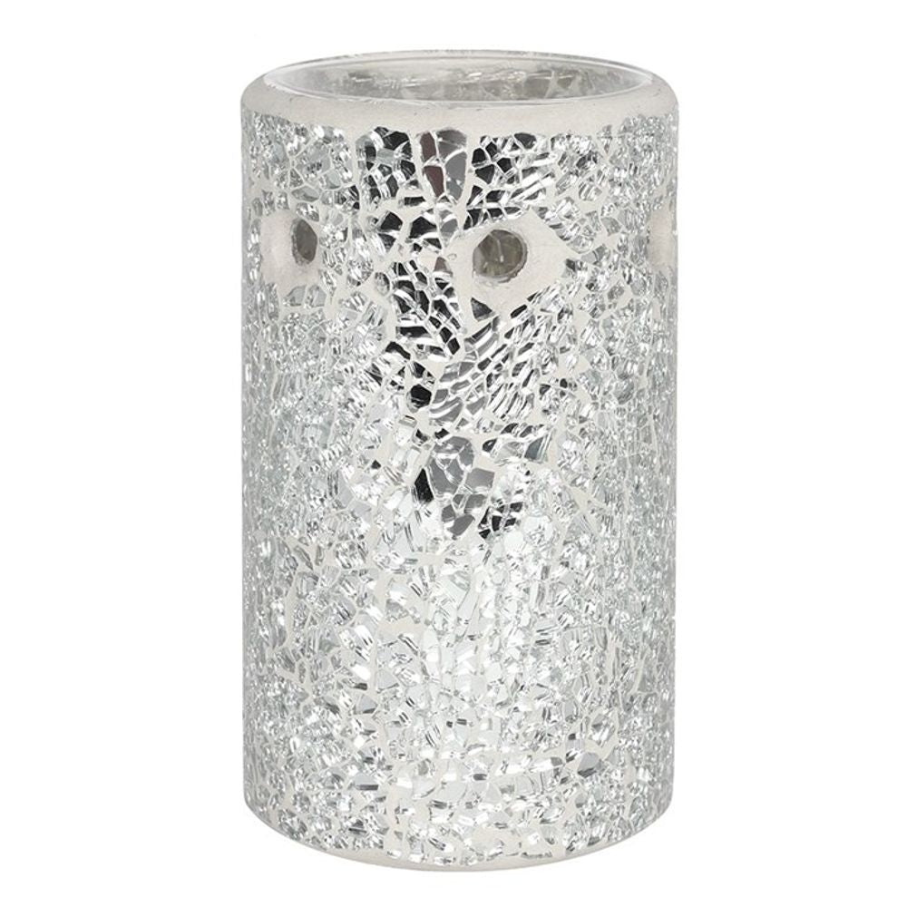 Silver Mirrored Pillar Oil Burner