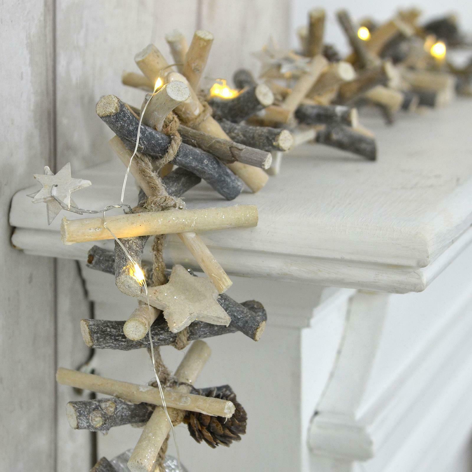 Nordic Grey Wood Christmas Garland - Black Qubd