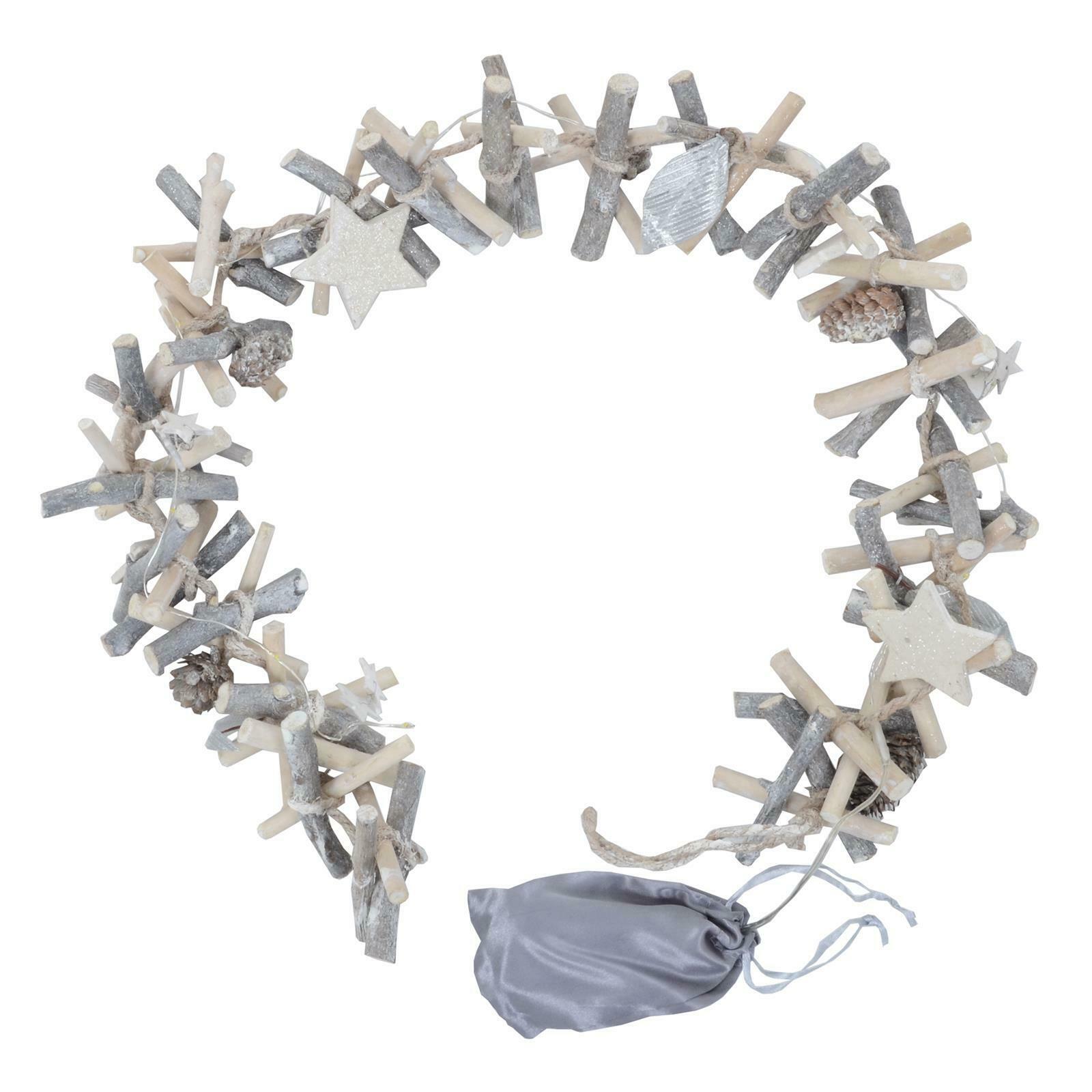 Nordic Grey Wood Christmas Garland - Black Qubd