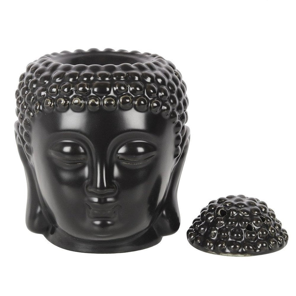 Black Buddha Head Oil Burner - Black Qubd