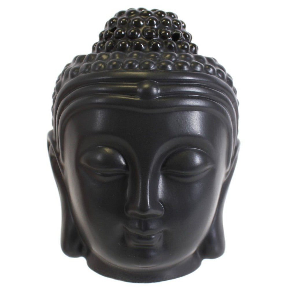 Black Buddha Head Oil Burner - Black Qubd