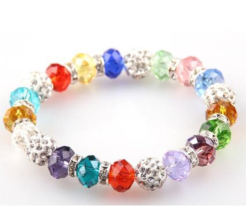 Multi Colour Stone Bracelet - Black Qubd